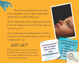Page from Sense Fundraising Pack